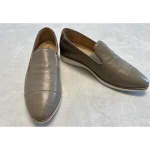FRANKIE 4 Stella Gray Leather Casual Comfort Loafers Slip On Size 13 Wide Fit